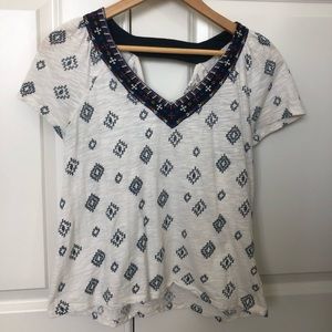 Lucky Brand White Shirt with Navy Design